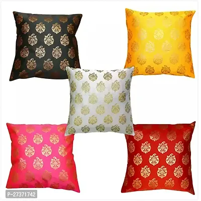 Vireo artsilk 12x12 inch cushion cover set of 5 pcs