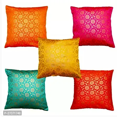 Vireo artsilk 12x12 inch cushion cover set of 5 pcs-thumb0