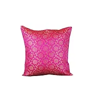 PINK PARROT Dupion Jacquard Cushion Cover (12x12-inch | Design 15) - Set of 5 Pieces-thumb1