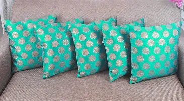 VIREO Dupion Silk Cushion Cover (16x16 inches) - Set of 5-thumb2