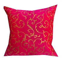 Pinkparrot Dopian Silk Pink Colour Throw Pillow Covers/Cushion Covers ( 18x18 inches) - Set of 5-007-thumb2