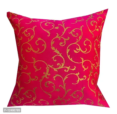 Pinkparrot Dopian Silk Pink Colour Throw Pillow Covers/Cushion Covers ( 18x18 inches) - Set of 5-007-thumb3