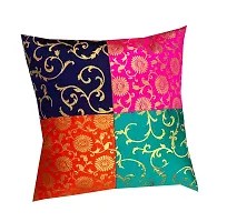 Pinkparrot dopian Silk Multi Colour Cushion 16x16 inch Set of 5 pc-c11a-thumb3