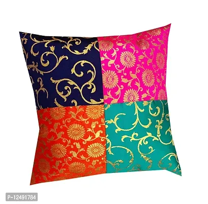 Pinkparrot dopian Silk Multi Colour Cushion 16x16 inch Set of 5 pc-c11a-thumb4