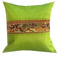 Pink parrot- Jacquard dopian Silk Multi Colour Cushion Cover 16x16 inch-Set 5 pcs-thumb3