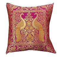 Pinkparrot Dopian Silk Multicolour Throw Pillow Covers/Cushion Covers ( 16x16 inches) - Set of 5-00Ab6-thumb3