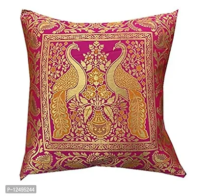 Pinkparrot Dopian Silk Multicolour Throw Pillow Covers/Cushion Covers ( 16x16 inches) - Set of 5-00Ab6-thumb4