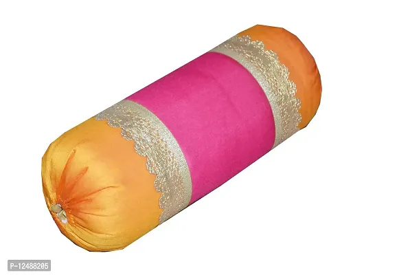 VIREO Dupian Silk Bolster Cover (30x16 Inches/74x40 cms) -Set of 2 Pcs, Multicolour-thumb2