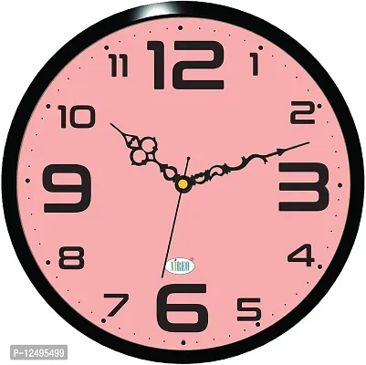 PINK PARROT Plastic Wall Clock for Home/Living Room/Bedroom/Kitchen and Office (12Q20, 11.25 Inches)