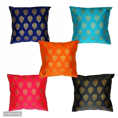 Vireo artsilk 12x12 inch cushion cover set of 5 pcs