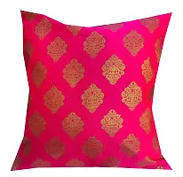 Pinkparrot Dopian Silk Pink Colour Throw Pillow Covers/Cushion Covers ( 18x18 inches) - Set of 5-007-thumb3