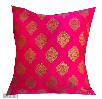 Pinkparrot Dopian Silk Pink Colour Throw Pillow Covers/Cushion Covers ( 18x18 inches) - Set of 5-007-thumb4