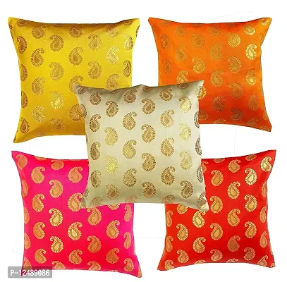 Pink parrot- Art Silk Plain Colour Cushion Cover 16x16 inch Set of 5 pcs