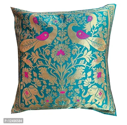 Pinkparrot Dopian Silk Multicolour Throw Pillow Covers/Cushion Covers ( 16x16 inches) - Set of 5-00Ab8-thumb5