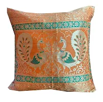 Pinkparrot Dopian Silk Designer Decorative Throw Pillow Covers/Cushion Covers ( 16x16 inches) - Set of 5-001212-thumb3