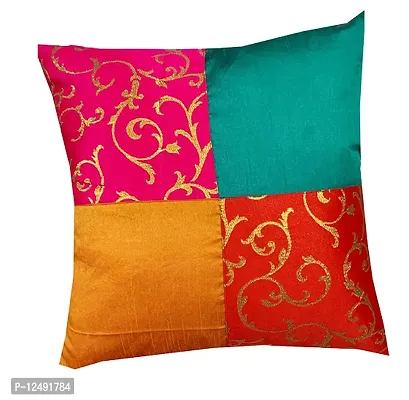 Pinkparrot dopian Silk Multi Colour Cushion 16x16 inch Set of 5 pc-c11a-thumb3