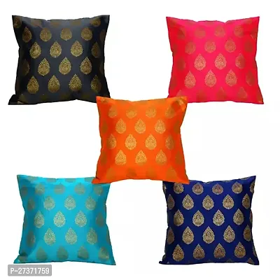 Vireo artsilk 12x12 inch cushion cover set of 5 pcs