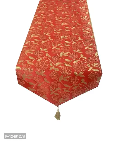 Pink parrot- Dupian Silk Multi Colour Table Runner 12x70 inch 1pc-thumb3