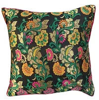 Pink parrot- Jacquard Silk Multi Colour Square Cushion Cover 16x16 inch-Set 2 pcs-thumb1