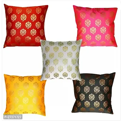 Vireo artsilk 12x12 inch cushion cover set of 5 pcs