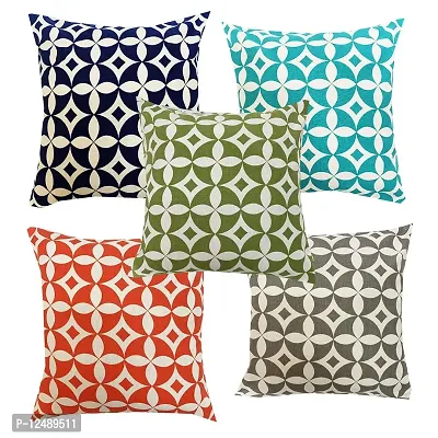 Pinkparrot Pure Cotton Multi Colour Cushion Cover 18x18 inch Set of 5 pc