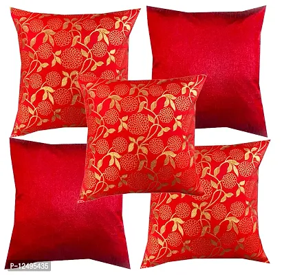 Pinkparrot Red Multi Colour Throw Pillow Covers/Cushion Covers -16x16 inch-Set of-co29-thumb0