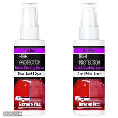 Polish Spray 3 in 1 High Protection Quick Car Coating Spray, Car Wax Polish Spray, Pack of 2 100 ML Each