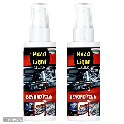 Headlight Cleaning Spray DIY Automobile Car  Bike Headlight Lens, Glass Restorer Cleaner  Shiner, Restores Cloudy, Dull, Yellowed Headlights Cleaner Spray, Pack of 2 (100 ML Each)