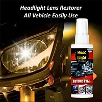 Headlight Cleaning Spray DIY Automobile Car  Bike Headlight Lens, Glass Restorer Cleaner  Shiner, Restores Cloudy, Dull, Yellowed Headlights Cleaner Spray, Pack of 2 (100 ML Each)-thumb1