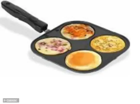 ZODEX Nonstick Grill Mini Uttapam Tawa/Multi-Snack Maker 4 in 1 (Black) - Mini Pancake Maker, Mini Crepe pan, Idli pan, Pancake Moulds Pancake Pan 23 cm diameter (Aluminium, Non-stick) Fry Pan 19 cm-thumb0