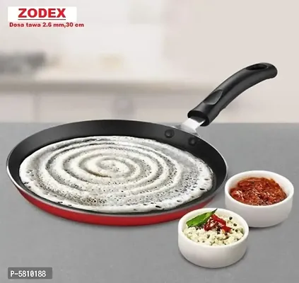 ZODEX Non-Stick Dosa Tawa / Roti Tawa/ Chapati Tawa/ Non-stick Tawa(Non-Induction Base) Tawa 28 cm diameter with Lid  (Aluminium, Non-stick)-thumb0
