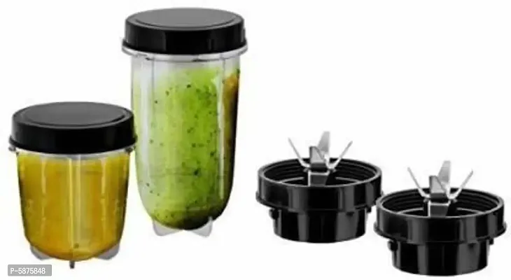 ZODEX Juicer Bullet Jar For Mixer ,Jar Set Of 2 Abs Plastic ,350Ml 550Ml ( Check Weather Jar Has - 2 Lock And Check Compatible Image In Images)