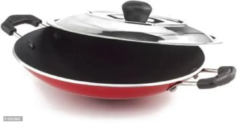chatty with Lid (Aluminium and nonstick) Appachatty with Lid 0.75 L capacity 22 cm diameter  (Aluminium, Non-stick)-thumb0
