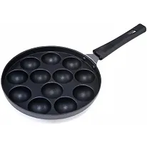 FASTAGEnbsp;Hametone 12 Cavities Non Stick Appam Patra with Lid and Singa Handle/Paniyarrakal/Paniyaram/Appam Pan/Appam Maker/Pan Cake/appam kadai/Ponganal Maker/idali Maker/idali Pan kadai 23 cm diameter-thumb3