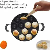 12 Cavities Non Stick Appam Patra With Lid And Side Handle Kulipaniyaram Pan Appe Panniyaramkadai Paniyarrakal Paniyaram Appam Pan Appam Maker Pancake Appam Kadai Ponganalmaker-thumb4