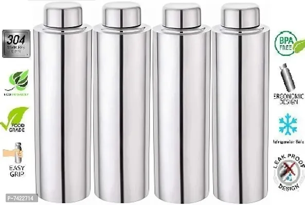 Fastage StainlesSteel Sports/Refrigerator/Gym/School/Collage/Kids/ThunderWaterBottle Steel water bottle 1000 ml (pack of 4 pc set)-thumb0