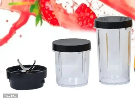 Juicer bullet jar with handle for any mixer,jar set of 2,abs plastic ,350 ml and 550ml