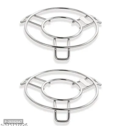 ZODEX  Stainless Steel Dinning Table Steel Stand/Wire Ring Stand/Trivet Round Ring/Hot Pot Ring Trivet/Hot Pot Stand/Cookware Tool Thick Trivet/Table Ring/MIRROR FINISH Trivet (2 pc set)-thumb0