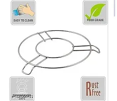 ZODEX  Stainless Steel Dinning Table Steel Stand/Wire Ring Stand/Trivet Round Ring/Hot Pot Ring Trivet/Hot Pot Stand/Cookware Tool Thick Trivet/Table Ring/MIRROR FINISH Trivet (2 pc set)-thumb2