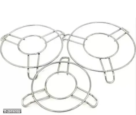 ZODEX  Stainless Steel Dinning Table Steel Stand/Wire Ring Stand/Trivet Round Ring/Hot Pot Ring Trivet/Hot Pot Stand/Cookware Tool Thick Trivet/Table Ring/MIRROR FINISH Trivet (3 pc set)-thumb0