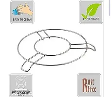 ZODEX  Stainless Steel Dinning Table Steel Stand/Wire Ring Stand/Trivet Round Ring/Hot Pot Ring Trivet/Hot Pot Stand/Cookware Tool Thick Trivet/Table Ring/MIRROR FINISH Trivet (3 pc set)-thumb2