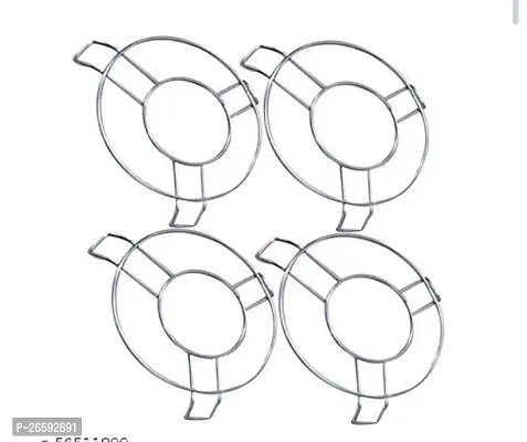 ZODEX  Stainless Steel Dinning Table Steel Stand/Wire Ring Stand/Trivet Round Ring/Hot Pot Ring Trivet/Hot Pot Stand/Cookware Tool Thick Trivet/Table Ring/MIRROR FINISH Trivet(4 pc set)