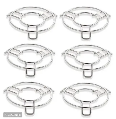 ZODEX Stainless Steel Dinning Table Steel Stand/Wire Ring Stand/Trivet Round Ring/Hot Pot Ring Trivet/Hot Pot Stand/Cookware Tool Thick Trivet/Table Ring/MIRROR FINISH Trivet(6 pc set )