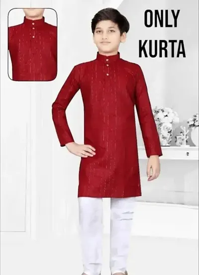 Classic Rayon Embroidered Kurta Set For Boys