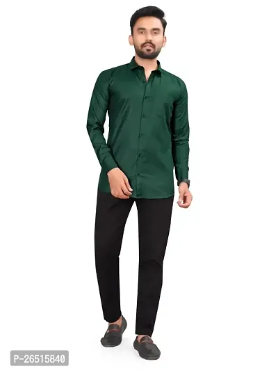 Aristada Men's Cotton Blend Classic Collar Fullsleeve Regular Fit Casual Solid Shirt (S-1001)-thumb0