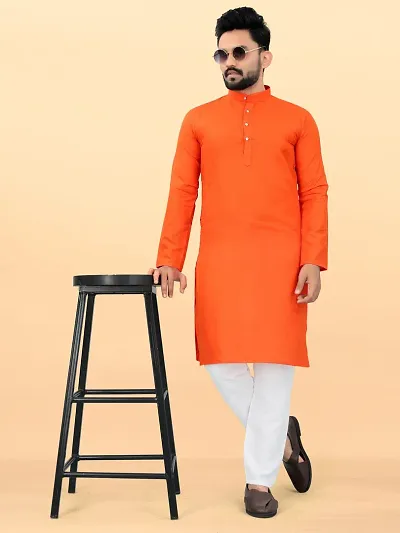 Reliable Solid Kurta And Bottom Sets For Men