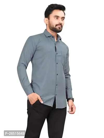 Aristada Men's Cotton Blend Classic Collar Fullsleeve Regular Fit Casual Solid Shirt (S-1001)-thumb3