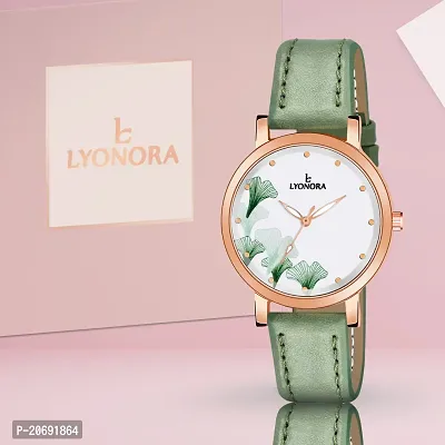 Stylish White Synthetic Leather Analog Watches For Women