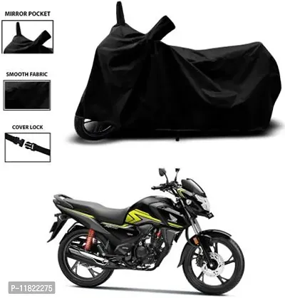 Classic Polyester Waterproof Two Wheeler Cover for Honda&nbsp;&nbsp;(SP 125, Black)