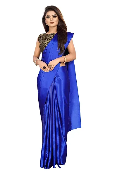 Trendy Satin Saree with Brocade Blouse piece